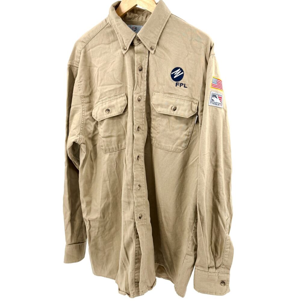 Tyndale FR Khaki Flame Resistant FPL Utility Work Shirt